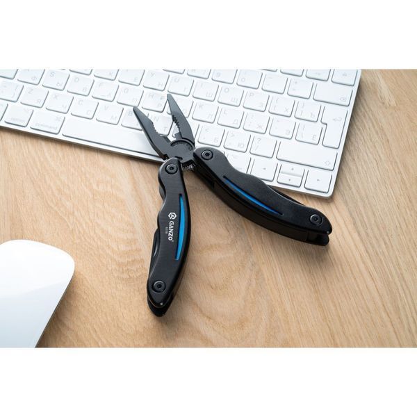 Мультитул Ganzo G109, (16.5 см) 10 функцій, чорний з блакитним + чохол 3955 фото